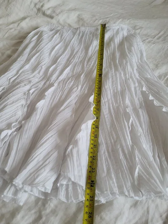 GUESS White Lightweight spring summer Skirt Midi - Picture 11 of 13